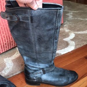 Steven by Steve Madden - Distressed Tall Leather Boots